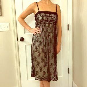 TUFI DUEK Evening Dress Lace 100% Silk lining. NWT